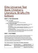 2026&sol;2027 Elite Universal Test Bank&colon; Children&rsquo;s Literature&comma; Briefly &lpar;7th Edition&rpar; &vert; Complete  Q&A