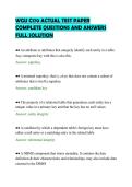 WGU C170 ACTUAL TEST PAPER&NewLine;COMPLETE QUESTIONS AND ANSWERS&NewLine;FULL SOLUTION