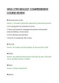 WGU C190 BIOLOGY COMPREHENSIVE&NewLine;COURSE REVIEW