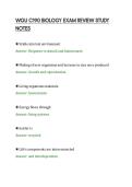 WGU C190 BIOLOGY EXAM REVIEW STUDY&NewLine;NOTES&NewLine;