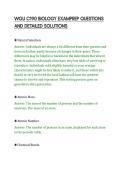 WGU C190 BIOLOGY EXAMPREP QUESTIONS&NewLine;AND DETAILED SOLUTIONS&NewLine;