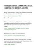WGU C201 BUSINESS ACUMEN EXAM ACTUAL&NewLine;QUESTIONS AND CORRECT ANSWERS&NewLine;
