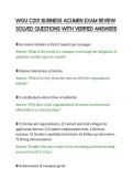 WGU C201 BUSINESS ACUMEN EXAM REVIEW&NewLine;SOLVED QUESTIONS WITH VERIFIED ANSWERS&NewLine;