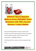 APK6167 Sports Nutrition Midterm Exam 2026&sol;2027 &ndash; 50 Questions & Answers &vert; Carbohydrates&comma; Fats&comma; Protein&comma; Vitamins & Hydration