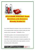 ATLS Advanced Trauma Life Support Exam 2026&sol;2027 &ndash; 150&plus; Questions & Answers &vert; Shock&comma; Burns&comma; TBI&comma; Thoracic&comma; Abdominal & Spinal Trauma