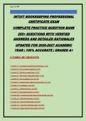INTUIT BOOKKEEPING PROFESSIONAL CERTIFICATE EXAM PRACTICE QUESTION BANK &vert; 310&plus; VERIFIED QUESTIONS & ANSWERS WITH DETAILED RATIONALES &vert; UPDATED 2026-2027 &vert; COMPLETE COVERAGE OF ALL EXAM TOPICS &vert; GRADED A&plus;