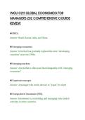 WGU C211 GLOBAL ECONOMICS FOR&NewLine;MANAGERS 202 COMPREHENSIVE COURSE&NewLine;REVIEW