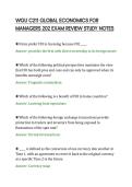 WGU C211 GLOBAL ECONOMICS FOR&NewLine;MANAGERS 202 EXAM REVIEW STUDY NOTES&NewLine;