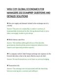 WGU C211 GLOBAL ECONOMICS FOR&NewLine;MANAGERS 202 EXAMPREP QUESTIONS AND&NewLine;DETAILED SOLUTIONS&NewLine;