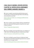 CHILD HEALTH NURSING UPDATED EDITION&NewLine;CHAPTER 36 CERTIFICATION ASSESSMENT&NewLine;2026 VERIFIED ANSWERS GRADED A&plus;
