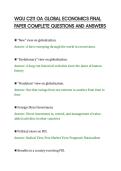 WGU C211 OA GLOBAL ECONOMICS FINAL&NewLine;PAPER COMPLETE QUESTIONS AND ANSWERS&NewLine;