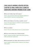 CHILD HEALTH NURSING UPDATED EDITION&NewLine;CHAPTER 36 FINAL PAPER 2026 COMPLETE&NewLine;QUESTIONS ANSWERS PREMIUM STUDY GUIDE&NewLine;