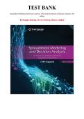 Test Bank for Spreadsheet Modeling and Decision Analysis&colon; A Practical Introduction to Business Analytics&comma; 9th Edition by Cliff Ragsdale&comma; Chapter 1-15 &vert; All Chapters