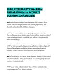 CHILD PSYCHOLOGY FINAL EXAM&NewLine;PREPARATION 2026 ACCURATE&NewLine;QUESTIONS AND ANSWERS&NewLine;