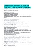 CRIMINAL LAW - MULTIPLE CHOICE EXAM QUESTIONS WITH 100&percnt; ACCURATE ANSWERS