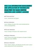 WGU C468 INFORMATION MANAGEMENT&NewLine;AND APPLICATION OF TECHNOLOGY&NewLine;EXAM PREP TEST BANK VERIFIED&NewLine;QUESTIONS AND CORRECT ANSWERS&NewLine;
