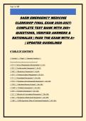 SAEM EMERGENCY MEDICINE CLERKSHIP FINAL EXAM PRACTICE QUESTION BANK &vert; 260&plus; VERIFIED QUESTIONS & ANSWERS WITH RATIONALES &vert; UPDATED 2026-2027 &vert; ALIGNED WITH LATEST ACLS&sol;PALS GUIDELINES &vert; GRADED A&plus;