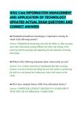 WGU C468 INFORMATION MANAGEMENT&NewLine;AND APPLICATION OF TECHNOLOGY&NewLine;UPDATED ACTUAL EXAM QUESTIONS AND&NewLine;CORRECT ANSWERS&NewLine;