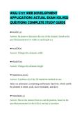 WGU C777 WEB DEVELOPMENT&NewLine;APPLICATIONS ACTUAL EXAM SOLVED&NewLine;QUESTIONS COMPLETE STUDY GUIDE&NewLine;