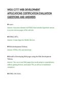 WGU C777 WEB DEVELOPMENT&NewLine;APPLICATIONS CERTIFICATION EVALUATION&NewLine;QUESTIONS AND ANSWERS&NewLine;