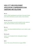 WGU C777 WEB DEVELOPMENT&NewLine;APPLICATIONS COMPREHENSIVE EXAM&NewLine;QUESTIONS AND SOLUTIONS&NewLine;