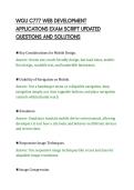 WGU C777 WEB DEVELOPMENT&NewLine;APPLICATIONS EXAM SCRIPT UPDATED&NewLine;QUESTIONS AND SOLUTIONS&NewLine;