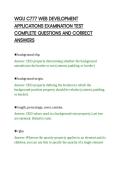 WGU C777 WEB DEVELOPMENT&NewLine;APPLICATIONS EXAMINATION TEST&NewLine;COMPLETE QUESTIONS AND CORRECT&NewLine;ANSWERS&NewLine;