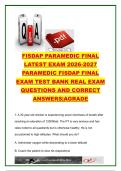 FISDAP Paramedic Final Exam 2026&sol;2027 &ndash; 200&plus; Questions & Correct Answers &vert; Airway&comma; Cardiology&comma; Trauma&comma; Pharmacology&comma; Pediatrics&comma; OB&sol;GYN&comma; Medical Emergencies & HAZMAT