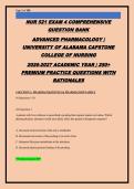 NUR 521 EXAM 4 COMPREHENSIVE &NewLine;QUESTION BANK &NewLine;ADVANCED PHARMACOLOGY &vert; &NewLine;UNIVERSITY OF ALABAMA CAPSTONE &NewLine;COLLEGE OF NURSING &NewLine;2026-2027 ACADEMIC YEAR &vert; 250&plus; &NewLine;PREMIUM PRACTICE QUESTIONS WITH &NewLine;RATIONALES