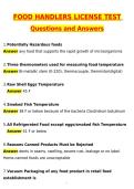 Food Handlers License Test Newest 2026 Actual Questions and Correct Answers &lpar;Latest 2026 &sol; 2027 Update&rpar; Graded A&plus; 100&percnt; Guarantee Verified by Experts