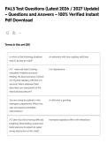 PALS Test Questions &lpar;Latest 2026 &sol; 2027 Update&rpar; &ndash; Questions and Answers &ndash; 100&percnt; Verified Instant Pdf Download