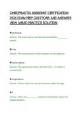 CHIROPRACTIC ASSISTANT CERTIFICATION&NewLine;2026 EXAM PREP QUESTIONS AND ANSWERS&NewLine;VIEW AHEAD PRACTICE SOLUTION&NewLine;
