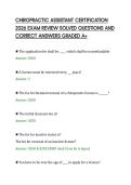 CHIROPRACTIC ASSISTANT CERTIFICATION&NewLine;2026 EXAM REVIEW SOLVED QUESTIONS AND&NewLine;CORRECT ANSWERS GRADED A&plus;