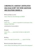 CHIROPRACTIC ASSISTANT CERTIFICATION&NewLine;2026 EXAM SCRIPT TEST PAPER QUESTIONS&NewLine;AND SOLUTIONS GRADED A&plus;