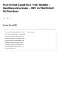 PALS PreTest &lpar;Latest 2026 &sol; 2027 Update&rpar; &ndash; Questions and Answers &ndash; 100&percnt; Verified Instant Pdf Download