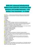 NURS 6501 Advanced Pathophysiology Midterm Exam 2026&sol;2027 Actual Exam-Style Questions with Detailed Rationales &vert; 100&percnt; Verified &vert; Pass Guaranteed &ndash; A&plus; Graded