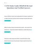 CANS Study Guide 2026&vert;Well Revised&NewLine;Questions And Verified Answers&NewLine;