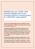 NSG6020 wk2 quiz 1 EXAM - 2026 &NewLine;Questions Merged with Correct &NewLine;Complete Solutions &vert;&vert; Already Graded &NewLine;A&plus; &vert;&vert; 2026-2027 Latest Update&excl;&excl;&excl;