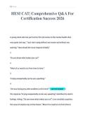 HESI CAT&vert; Comprehensive Q&A For&NewLine;Certification Success 2026&NewLine;