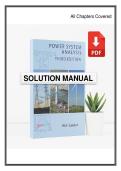 Solutions Manual for Power System Analysis&comma; 3rd Edition &ndash; &lpar;Saadat&comma; 2012&rpar; &vert; All 12 Chapters Covered