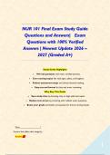 NUR 101 Final Exam Study Guide Questions and Answers&vert; Exam Questions with 100&percnt; Verified Answers &vert; Newest Update 2026 &ndash; 2027 &lpar;Graded A&plus;&rpar;&NewLine;&NewLine;