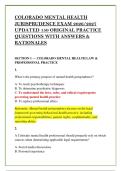 COLORADO MENTAL HEALTH &NewLine;JURISPRUDENCE EXAM 2026&sol;2027 &NewLine;UPDATED 150 ORIGINAL PRACTICE &NewLine;QUESTIONS WITH ANSWERS & &NewLine;RATIONALES