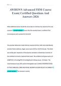 AWHONN Advanced FHM Course&NewLine;Exam&vert; Certified Questions And&NewLine;Answers 2026