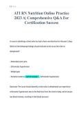 ATI RN Nutrition Online Practice&NewLine;2023 A&vert; Comprehensive Q&A For&NewLine;Certification Success&NewLine;&NewLine;