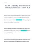ATI RN Leadership Proctored Exam&vert;&NewLine;Actual Questions And Answers 2026