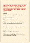 PNCB Acute Care Certification Practice Test Bank &vert; Complete Actual Exam with Verified Questions&comma; Correct Answers & Detailed Clinical Rationales &lpar;100&percnt; Verified Q&A&rpar; &vert; Latest Update 2026&sol;2027 &ndash; Already Graded A&plus;