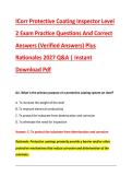 ICorr Protective Coating Inspector Level &NewLine;2 Exam Practice Questions And Correct &NewLine;Answers &lpar;Verified Answers&rpar; Plus &NewLine;Rationales 2027 Q&A &vert; Instant &NewLine;Download Pdf 