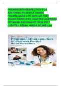 PHARMACOTHERAPEUTICS FOR ADVANCED PRACTICE NURSE PRESCRIBERS 6TH EDITION TERI MOSER COMPLETE CHAPTER ANSWERS DETAILED RATIONALES 2026 2027 UPDATED STUDY GUIDE GRADED A&plus;