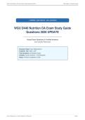 WGU D440 Nutrition OA Exam Study Guide&NewLine;Questions 2026 UPDATE