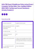 MHA 708 Exam B Healthcare Policy Actual Exam &vert; Complete Verified Q&A &vert; New Updated Edition 2026 &lpar;100&percnt; Verified and Correct Solutions&rpar; &ndash; Already Graded A&plus;